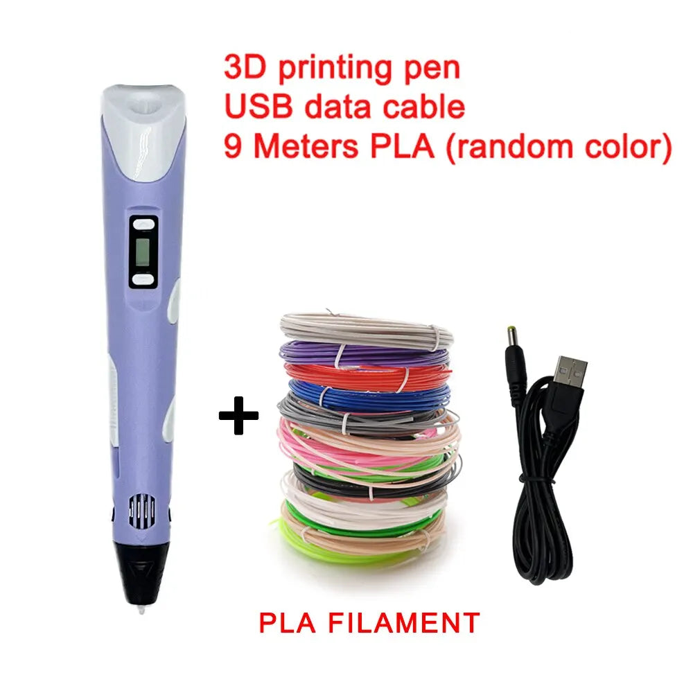 USB 3D Printing Pen with 9m PLA Filament Kit