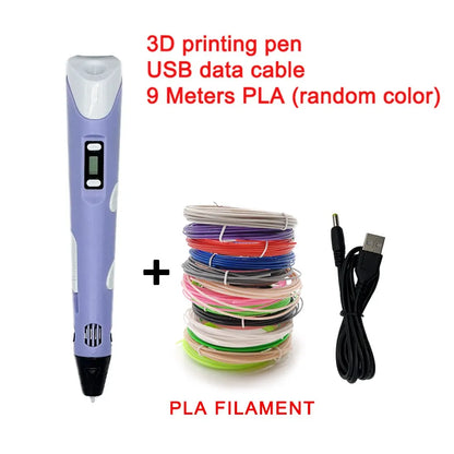 USB 3D Printing Pen with 9m PLA Filament Kit