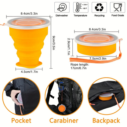 Collapsible Silicone Travel Cup with Lid