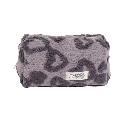 Cute Plush Heart-Shaped Pencil Case