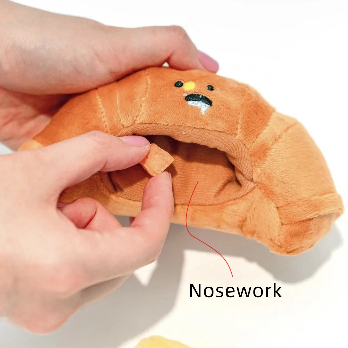 Croissant Plush Dog Toy – Chew & Interactive Puppy Toy