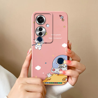 Phone Cover Cute Astronaut Soft Liquid Silicone Shell For OppoReno 11F OppoF25 Pro