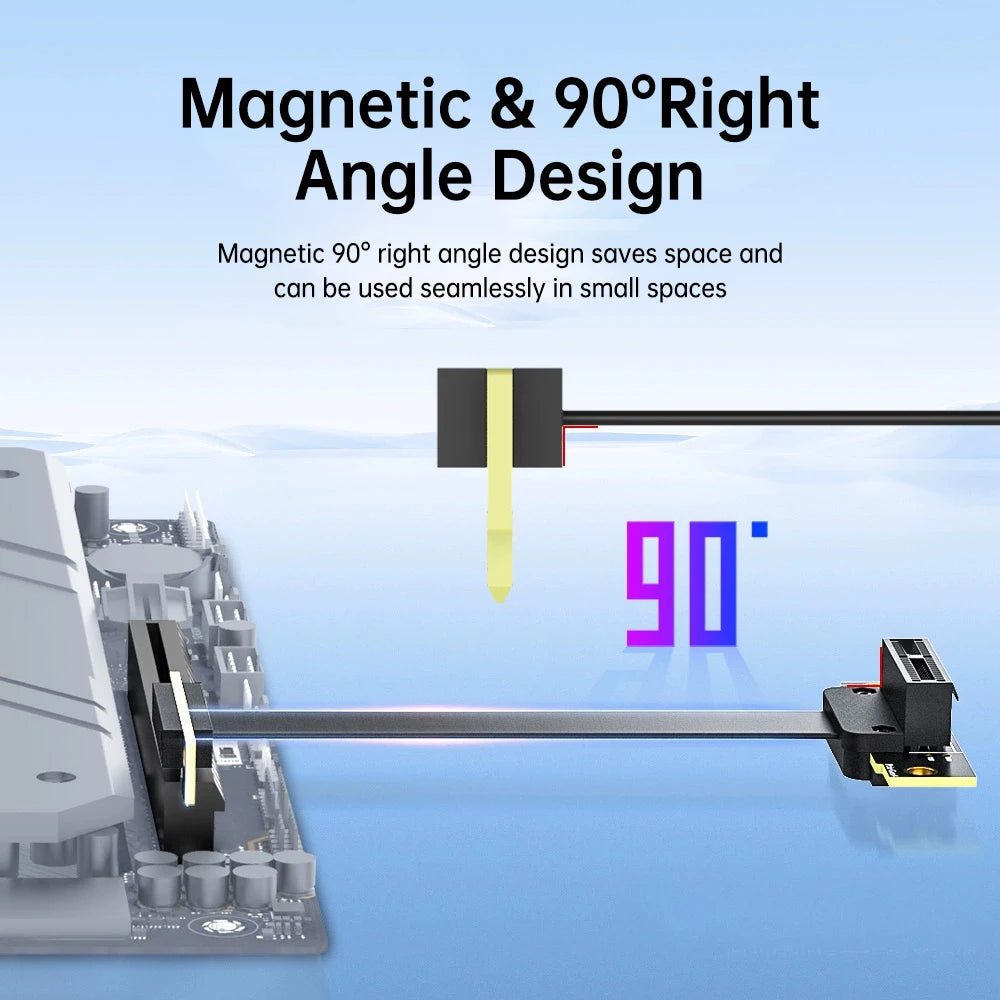 PCIe 3.0 x1 Right Angle Riser Extension Cable