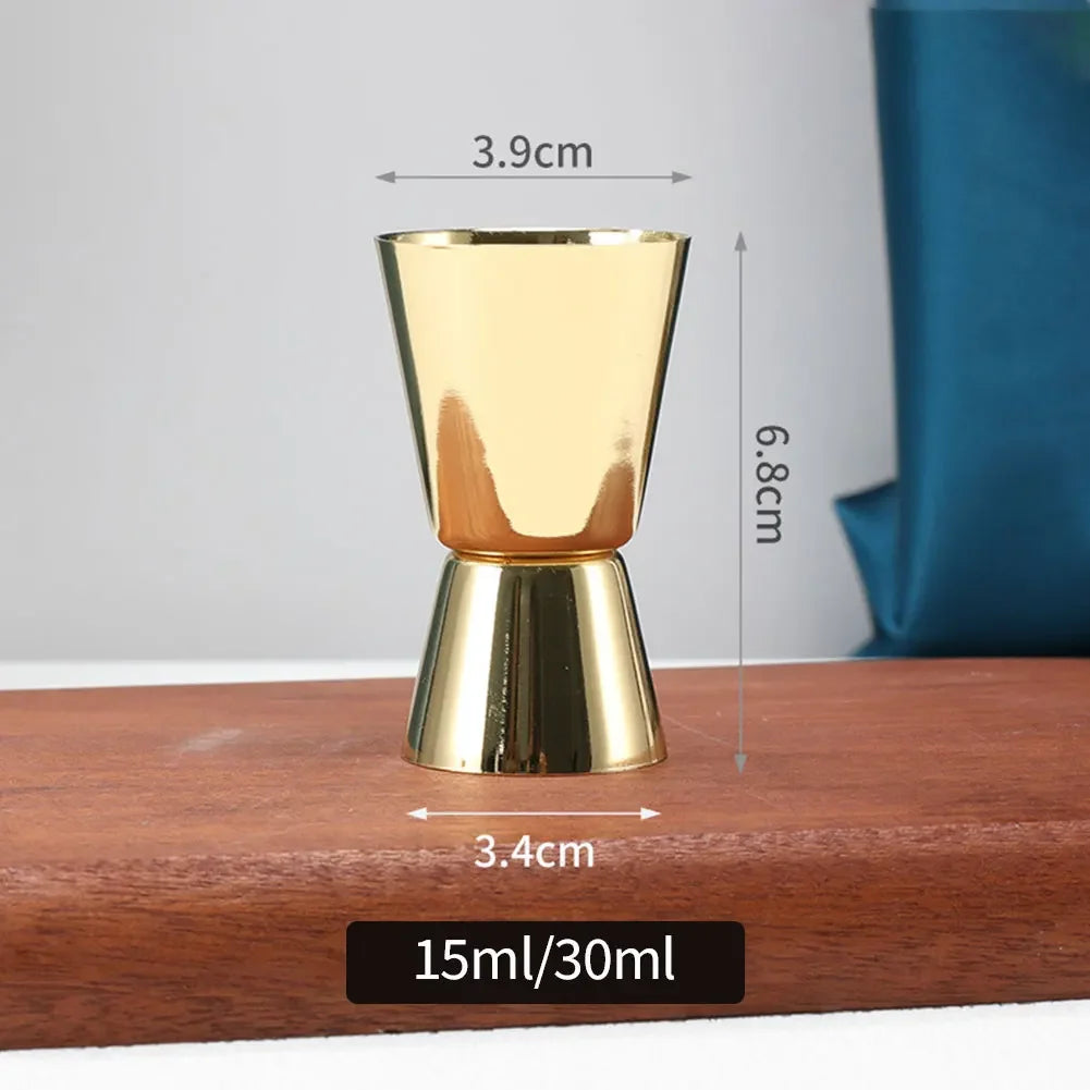 15/30ml or 25/50ml Stainless Steel Cocktail Shaker Measure Cup