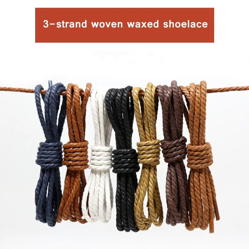 Round Waxed Cotton Shoelaces