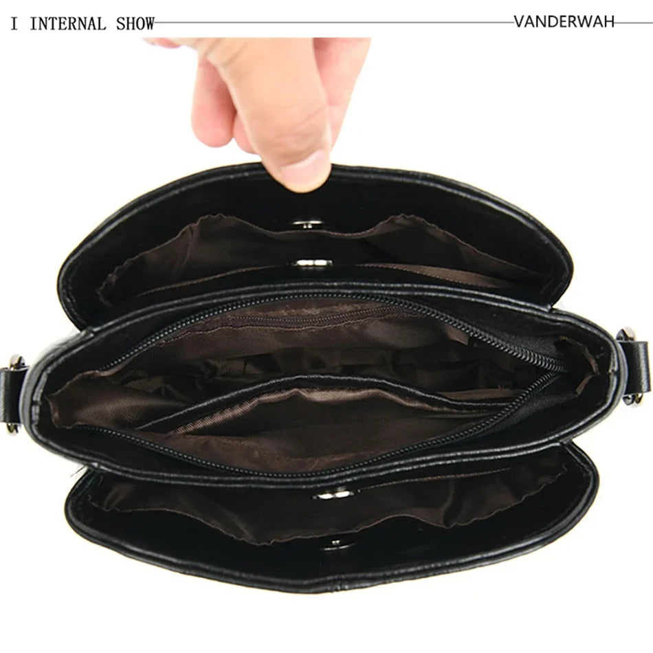 Casual Floral Embossed Leather Crossbody Shoulder Bag