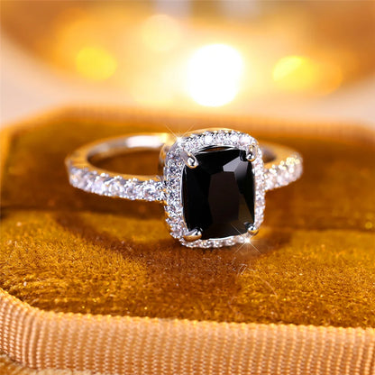Luxury Black Zircon Stone Ring