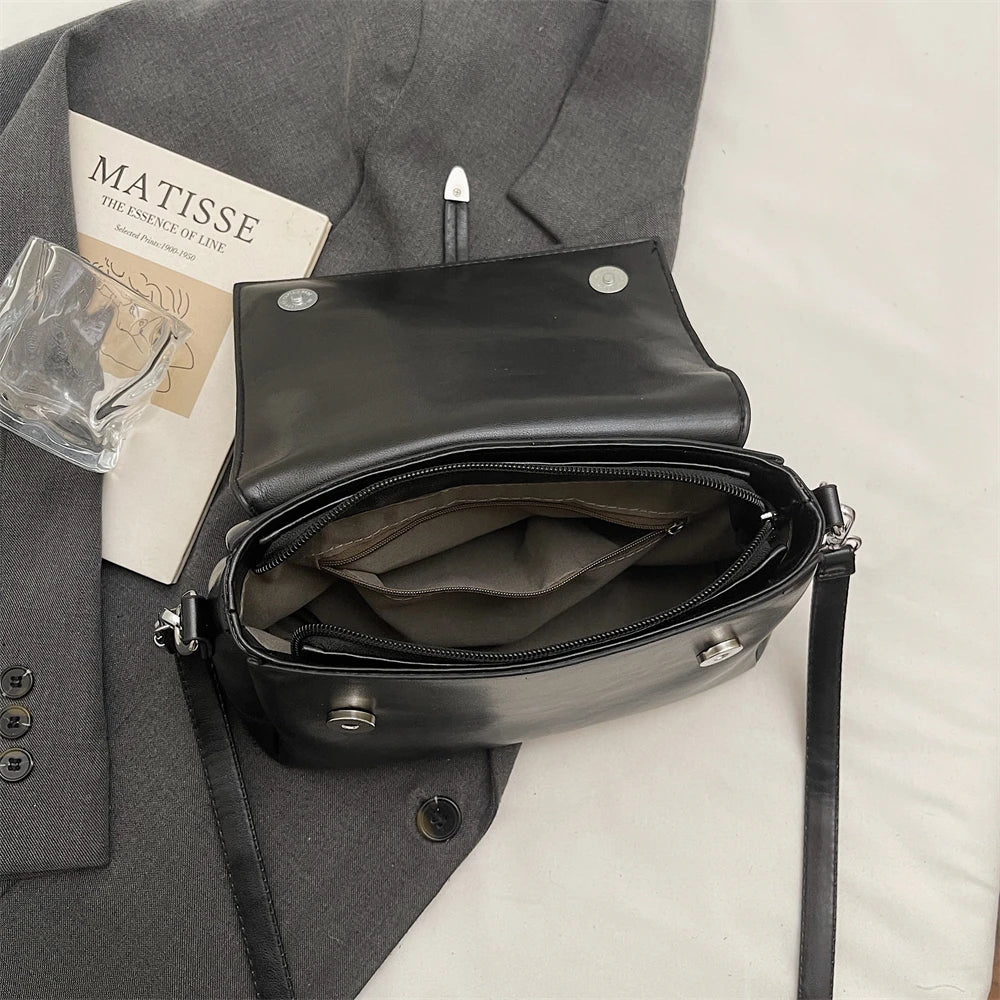 Vintage Flap Crossbody Satchel Bag