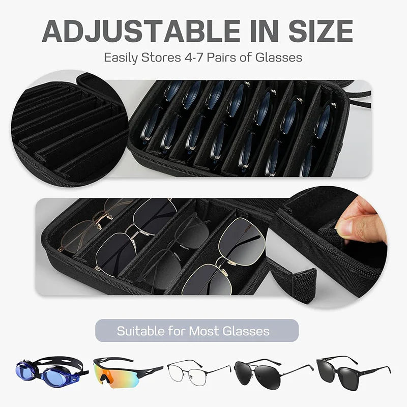 Adjustable Glasses Storage Organizer Case