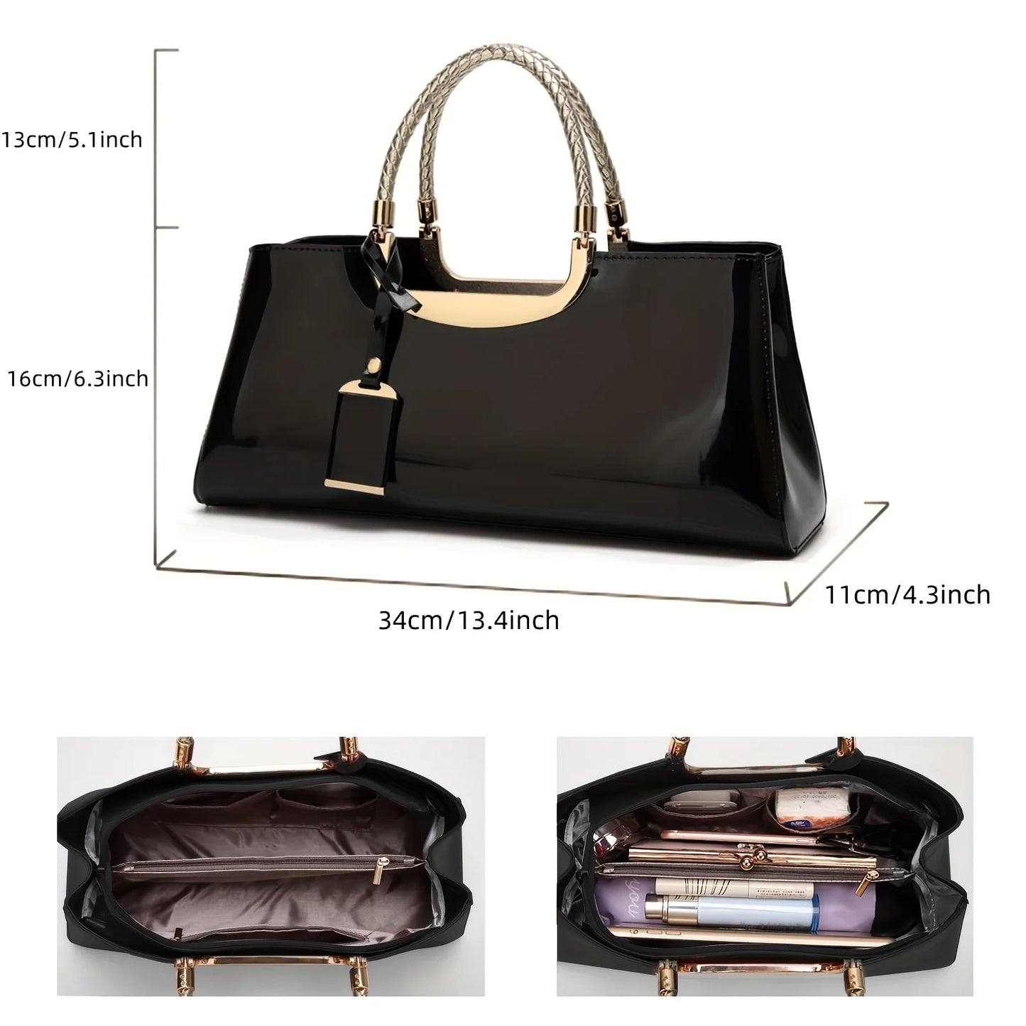 Patent Leather Evening Shoulder Bag