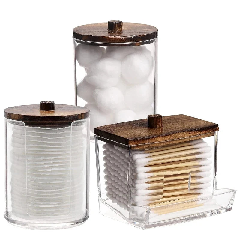 Bathroom Cotton Swab & Sundries Organizer Set