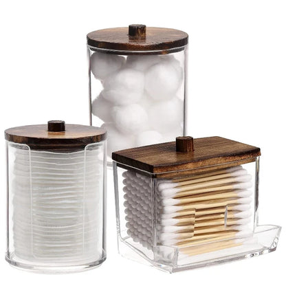 Bathroom Cotton Swab & Sundries Organizer Set
