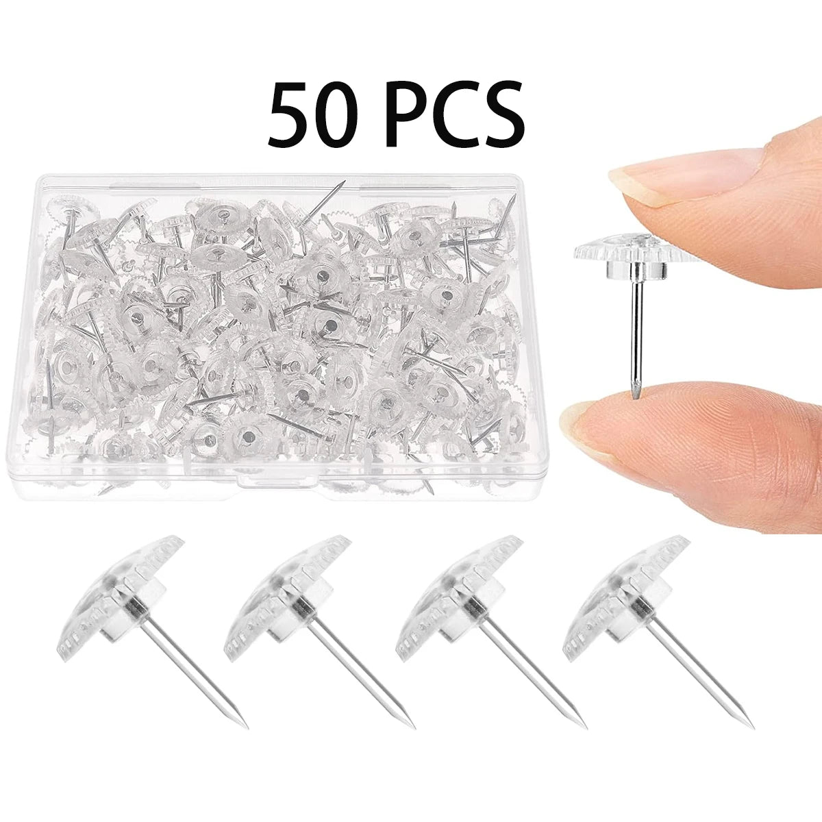 Clear Transparent Thumb Tacks
