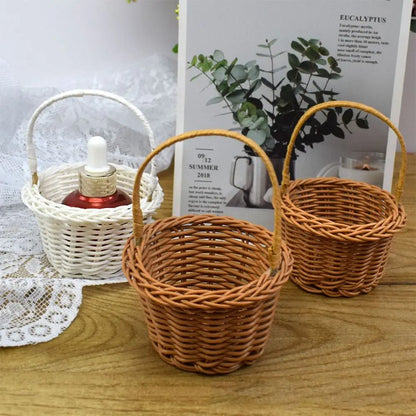 Handwoven Rattan Flower & Storage Basket
