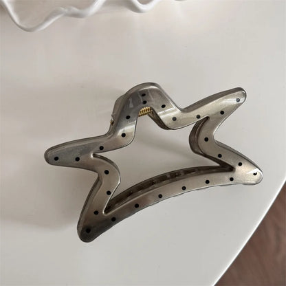 Large Black Wave Dot Hair Claw Clip