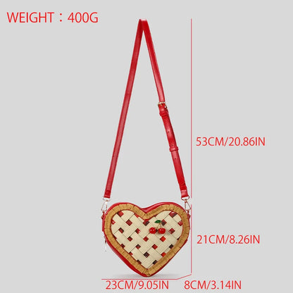 Heart-Shaped Cherry Crossbody Bag