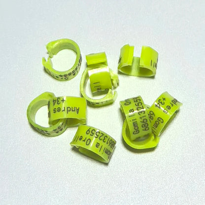 Professional 8mm Laser Engravable Pigeon Leg Rings