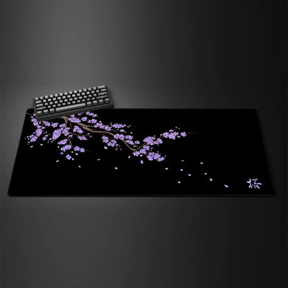Black Sakura Extended Gaming Mouse Pad