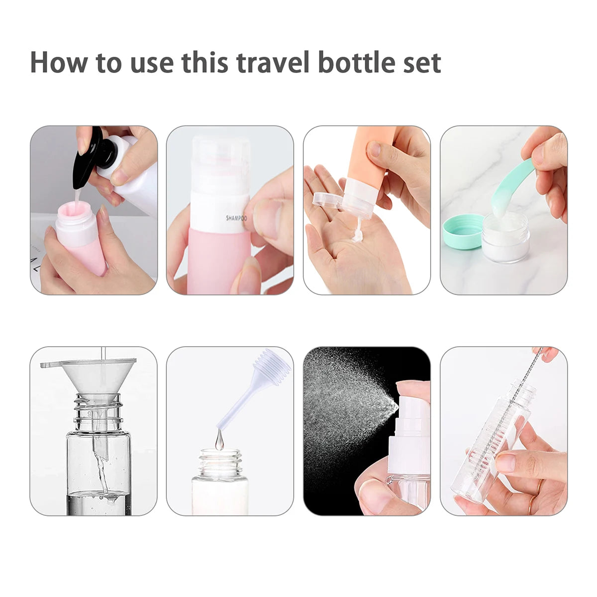 Travel Toiletry Bottle Set