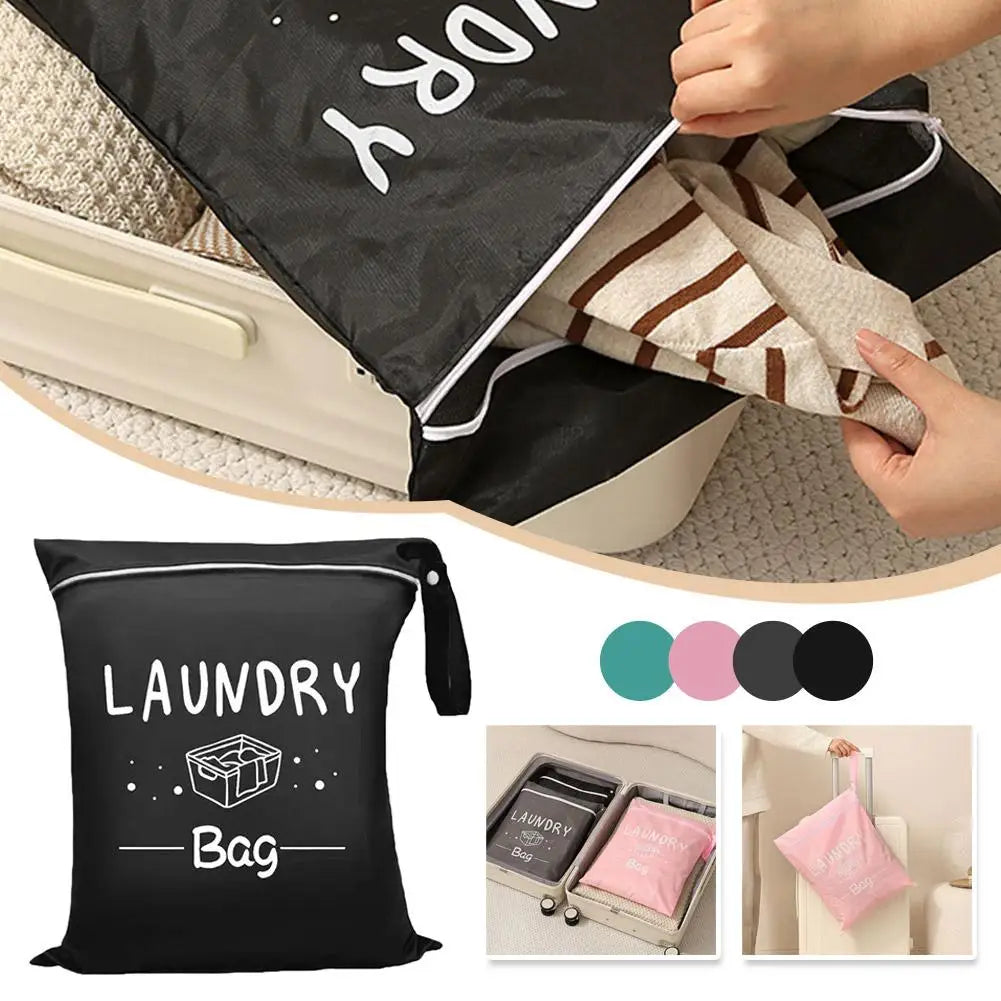 Waterproof Travel Laundry Bag with Hanging Strap