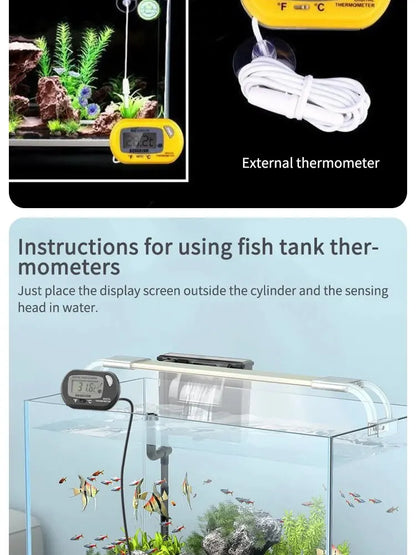 Waterproof LCD Fish Tank & Reptile Habitat Thermometer