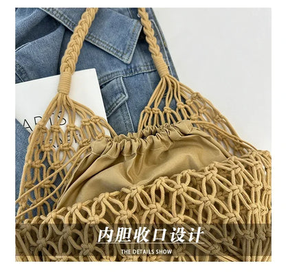 Handwoven Mesh Summer Tote Bag