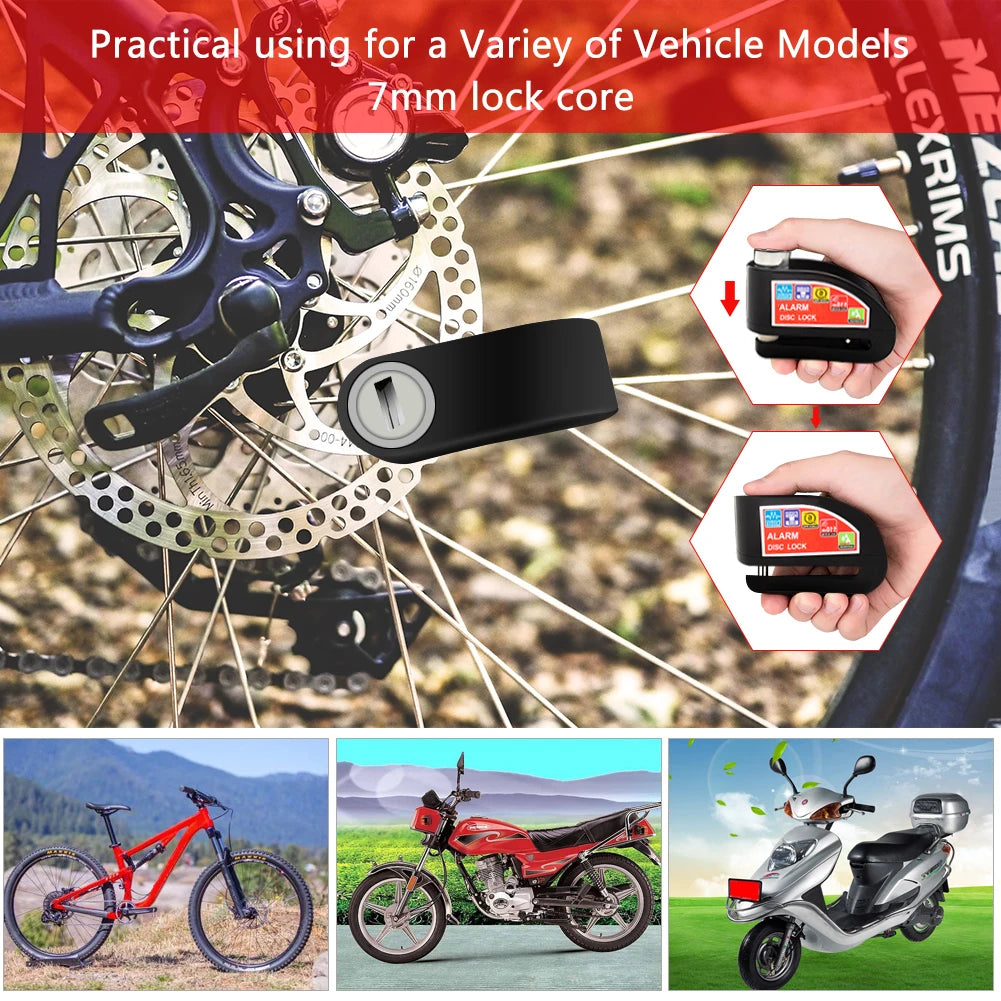 Motorcycle Disc Brake Alarm Lock