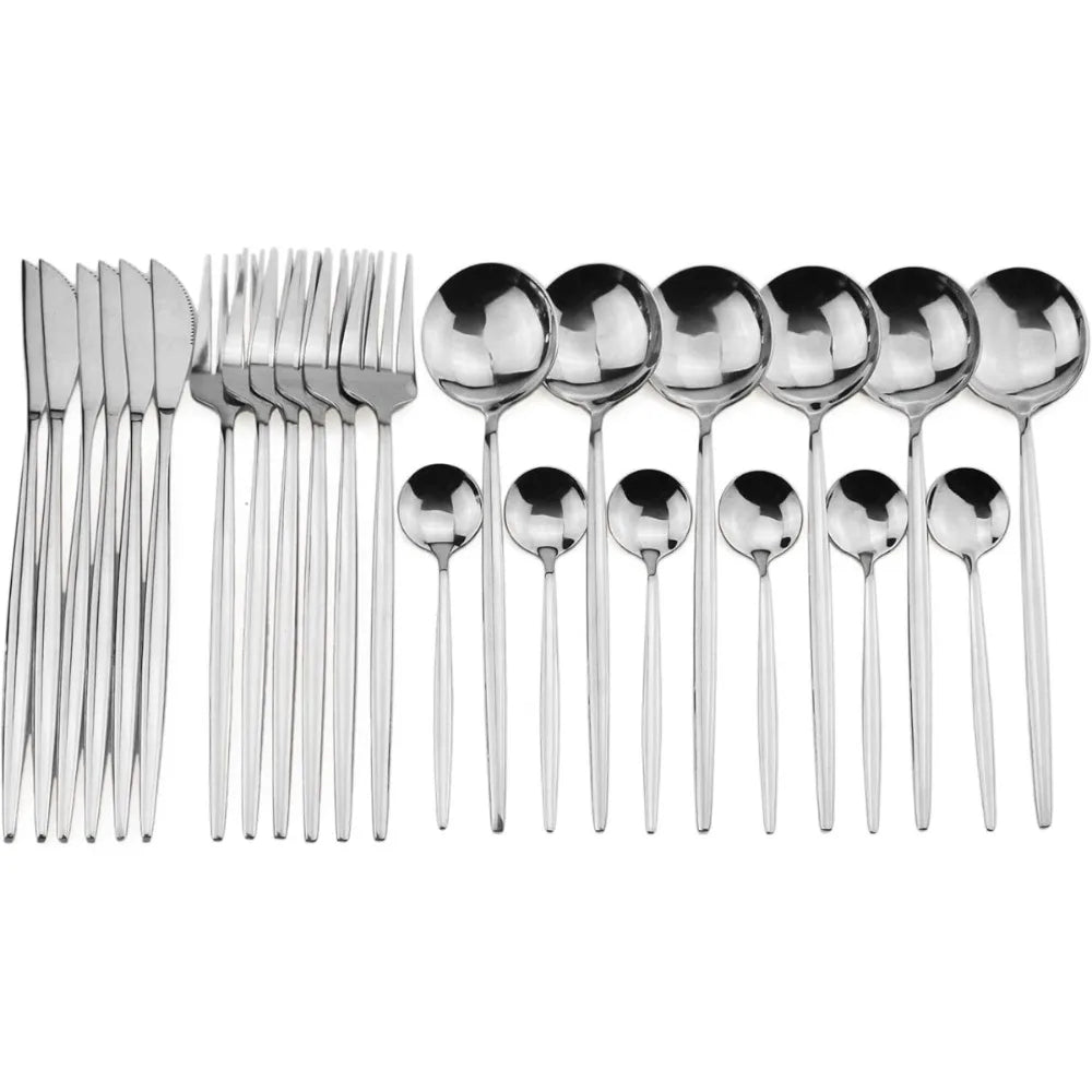 24-Piece Stainless Steel Cutlery Set for 6