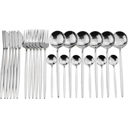 24-Piece Stainless Steel Cutlery Set for 6