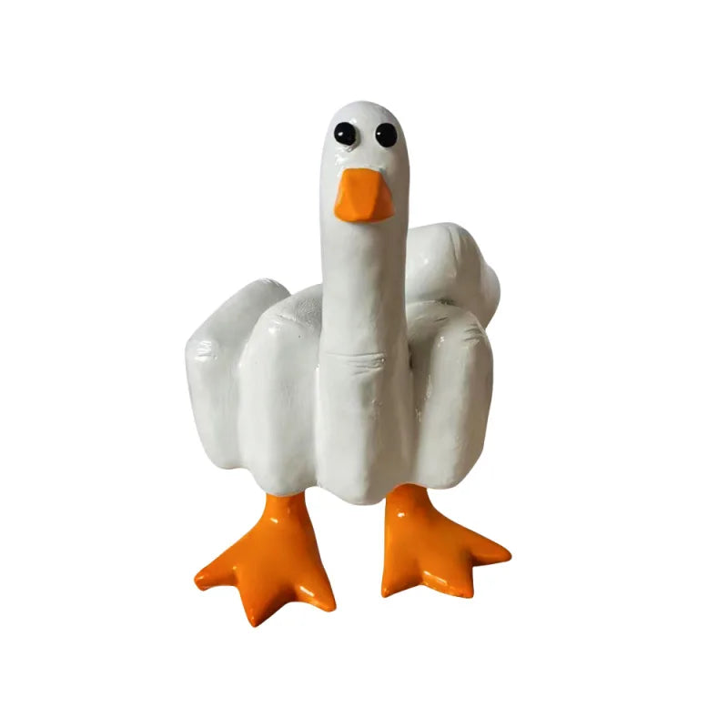 Funny Little Duck Personalized Middle Finger Resin Statue