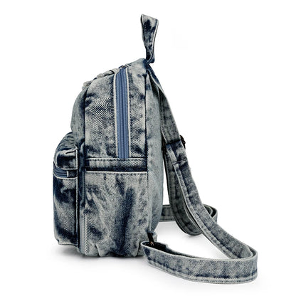 Women’s Washed Denim Casual Backpack