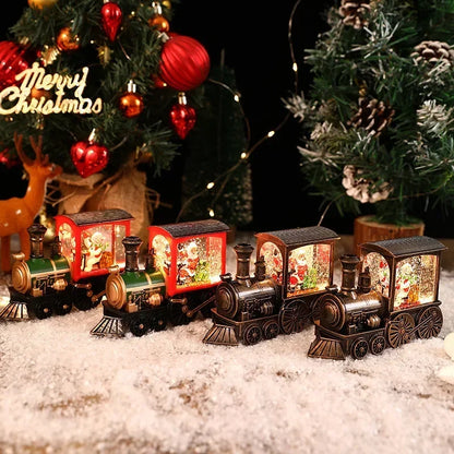 LED Christmas Train Snow Globe Ornament