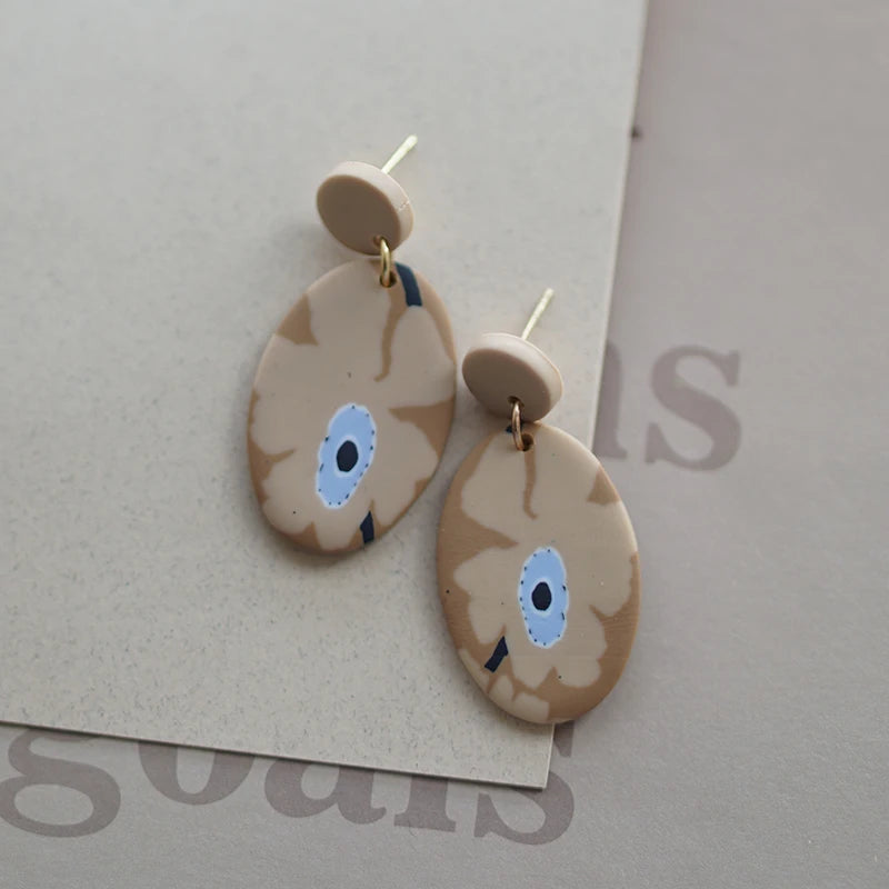 Flower Abstract Art Deco Pattern Earrings