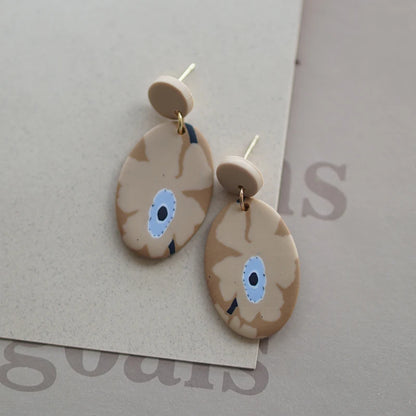 Flower Abstract Art Deco Pattern Earrings