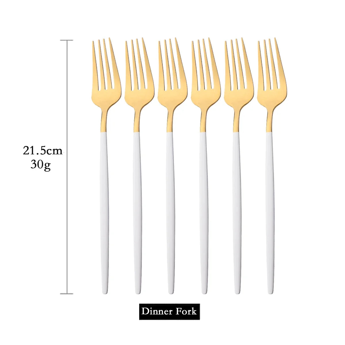 PINKTEN 6-Piece Gold Stainless Steel Dinner Fork Set
