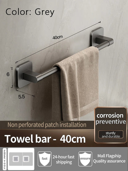 No-Drill Self-Adhesive Bathroom Towel Rack