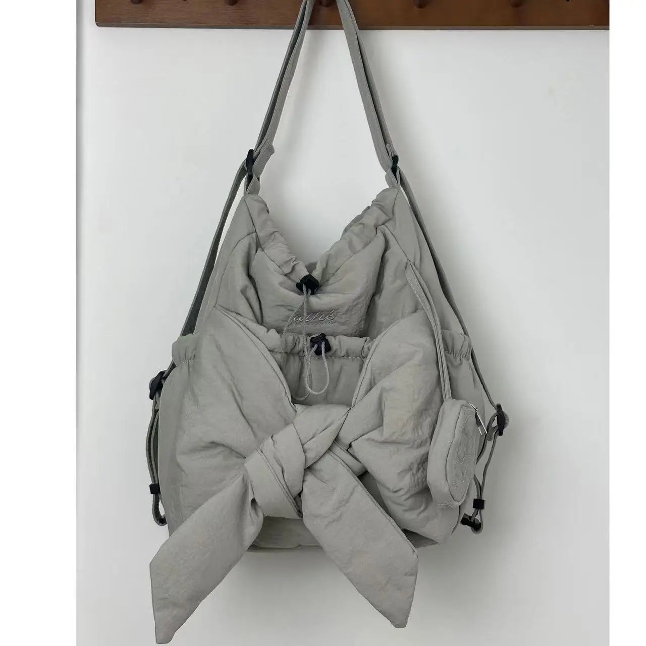 Minimalist Nylon Shoulder Tote Bag