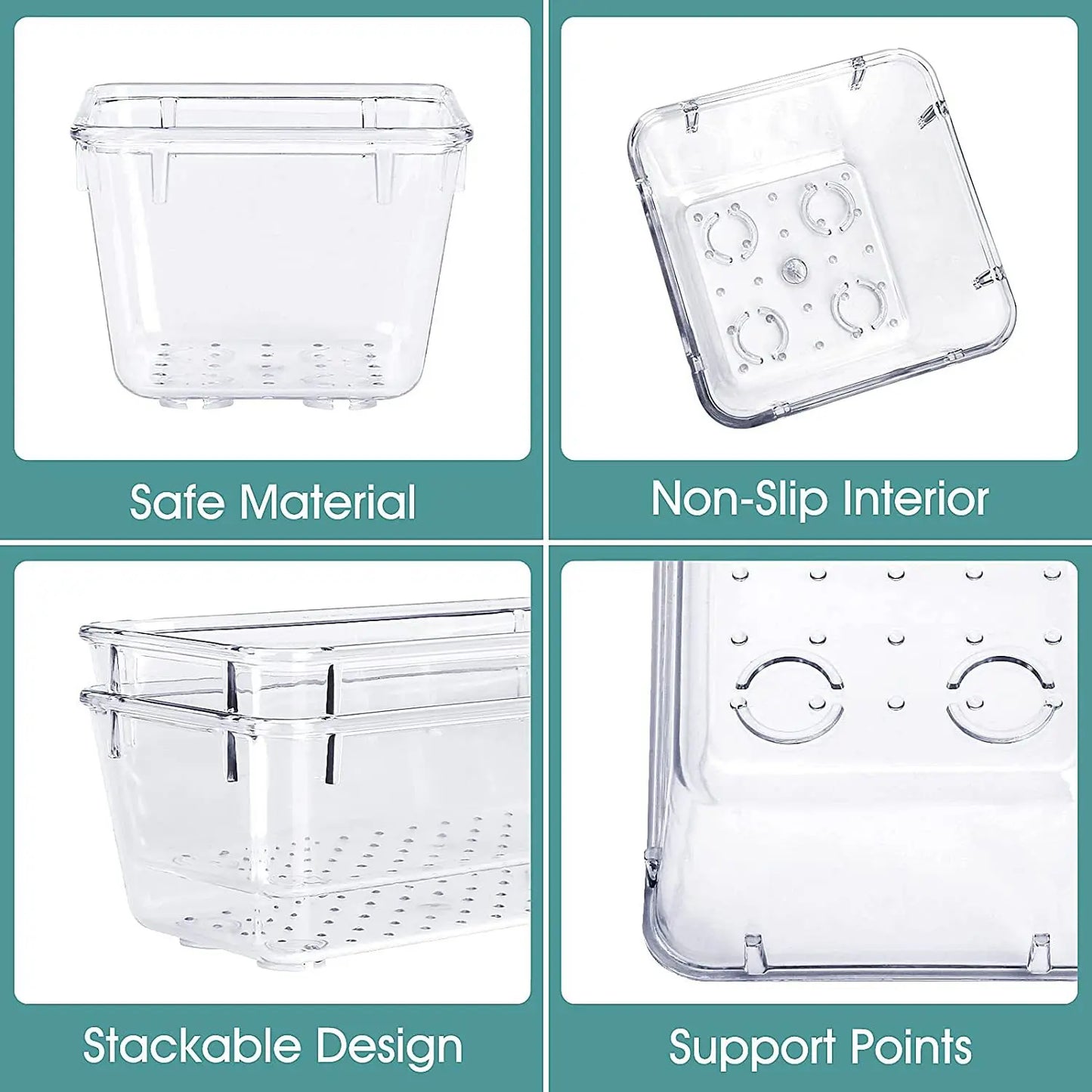 Clear Drawer Organizer Set