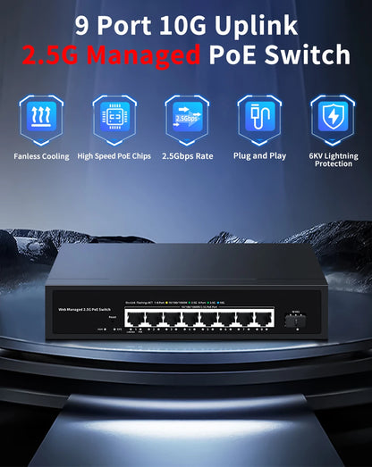 2.5GbE Web Managed PoE Switch with VLAN, QoS & LACP
