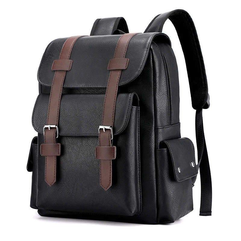 Men’s PU Leather Laptop Backpack