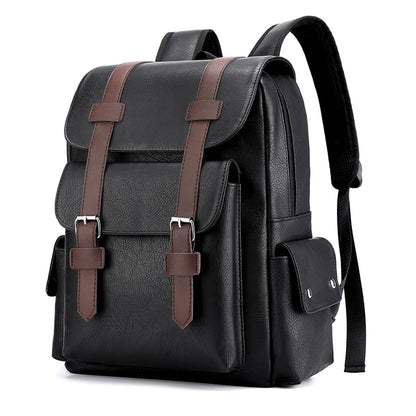 Men’s PU Leather Laptop Backpack