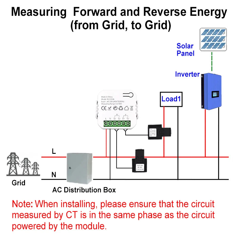 Smart WiFi Energy Meter with Clamp Sensor