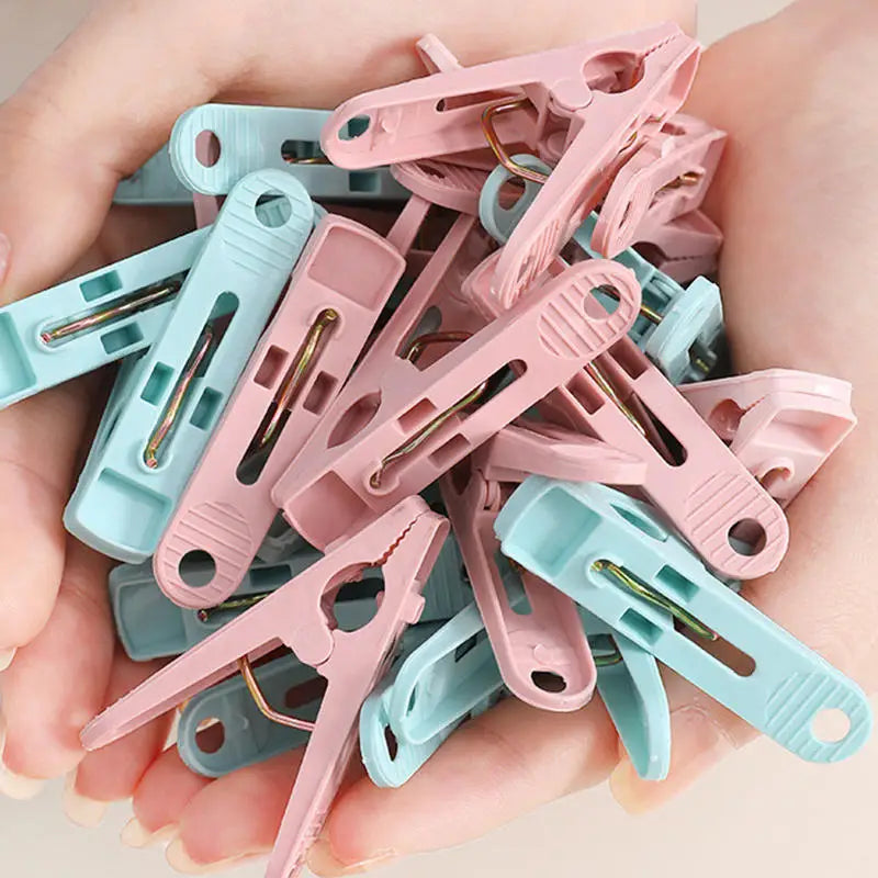 Plastic Clothespins with Storage Basket for Laundry & Home