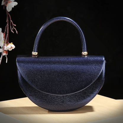 Half Moon Handbag – Shiny Evening Chain Shoulder Bag