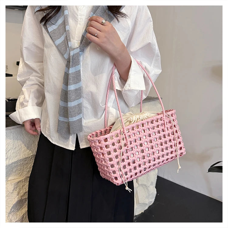 Handwoven Straw Tote Shoulder Bag
