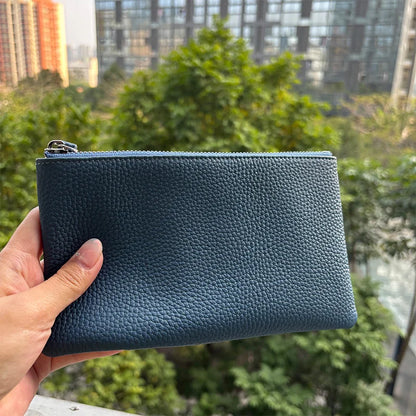 Genuine Top Grain Cow Leather Zip Wallet