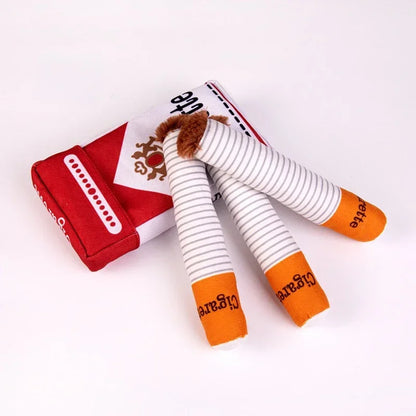 Interactive Plush Cigarette Dog Toy