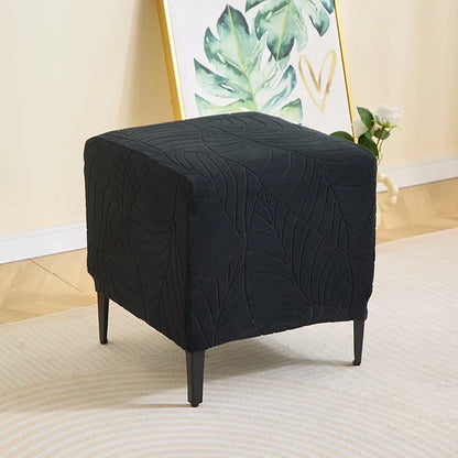 Elastic Jacquard Ottoman Footstool Cover