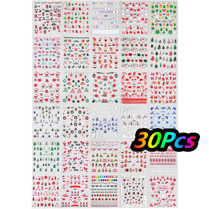 3D Glitter Flower Nail Stickers