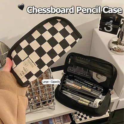 Checkerboard Large Pencil Case